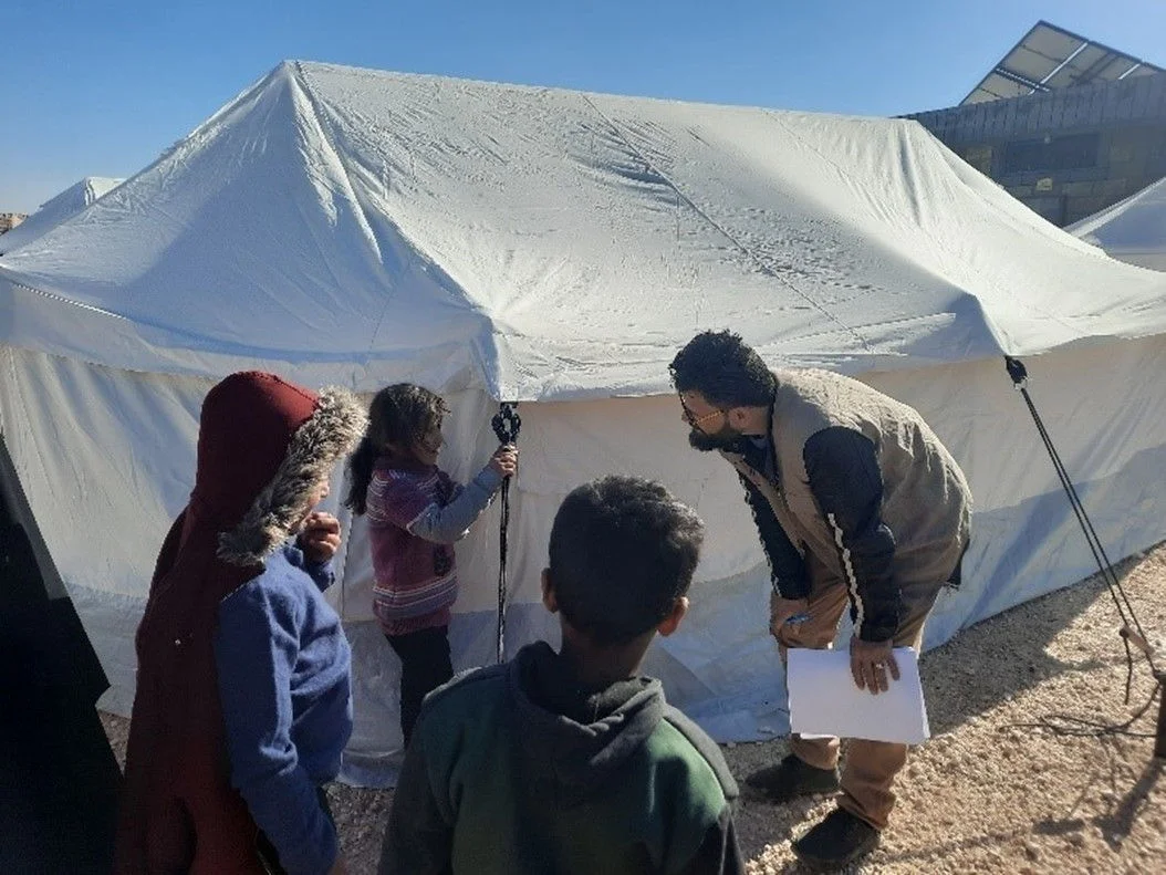 Emergency Relief work supplying tents for families in Syria