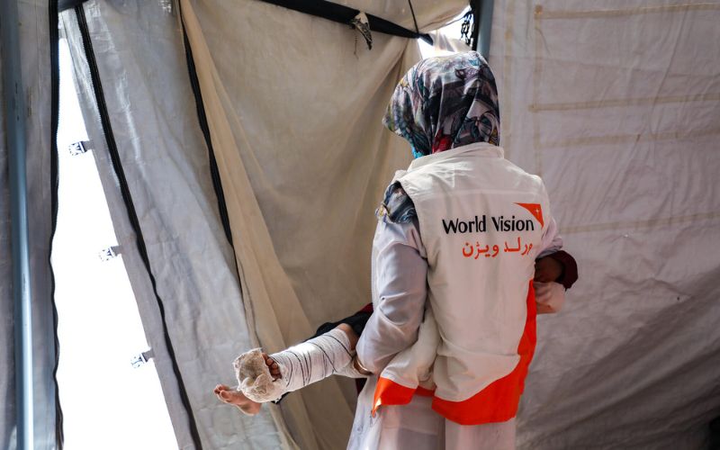 From the instant disaster strikes, World Vision staff at all levels do what they always do—prioritize children. Initially, they may be the only ones on-hand to provide support with First Aid. We also look out for children separated from their families in the chaos. Photo: World Vision Afghanistan